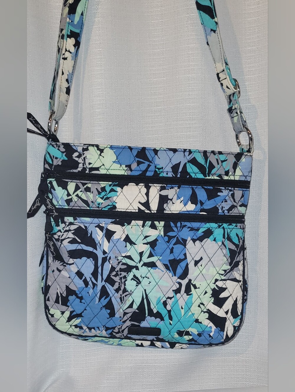 Vera Bradley Triple-Zip Hipster Crossbody Bag styled "Camo Floral" pattern